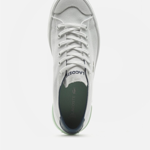 Lacoste White and Green Canvas Shoes - Picture 1 of 7